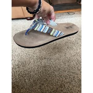 Target Women’s Sz. 8 Striped Soft Strap Flip Flops. Cute, Comfortable